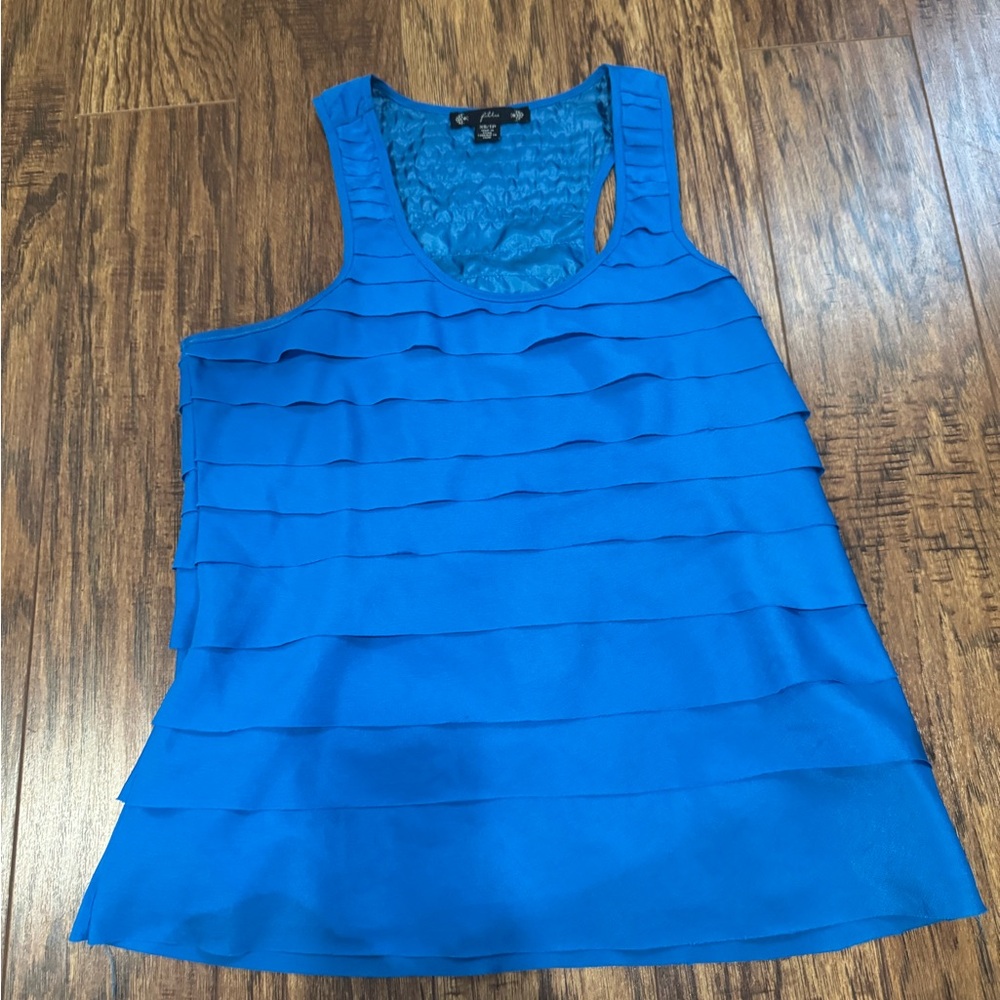 Elegant Blue Layered Tank Top